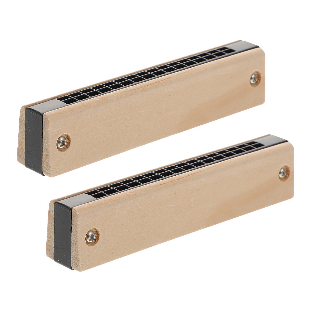 Musical Instrument Diy For Kids - 2Pcs Wooden Harmonica Kids Musical Instrument