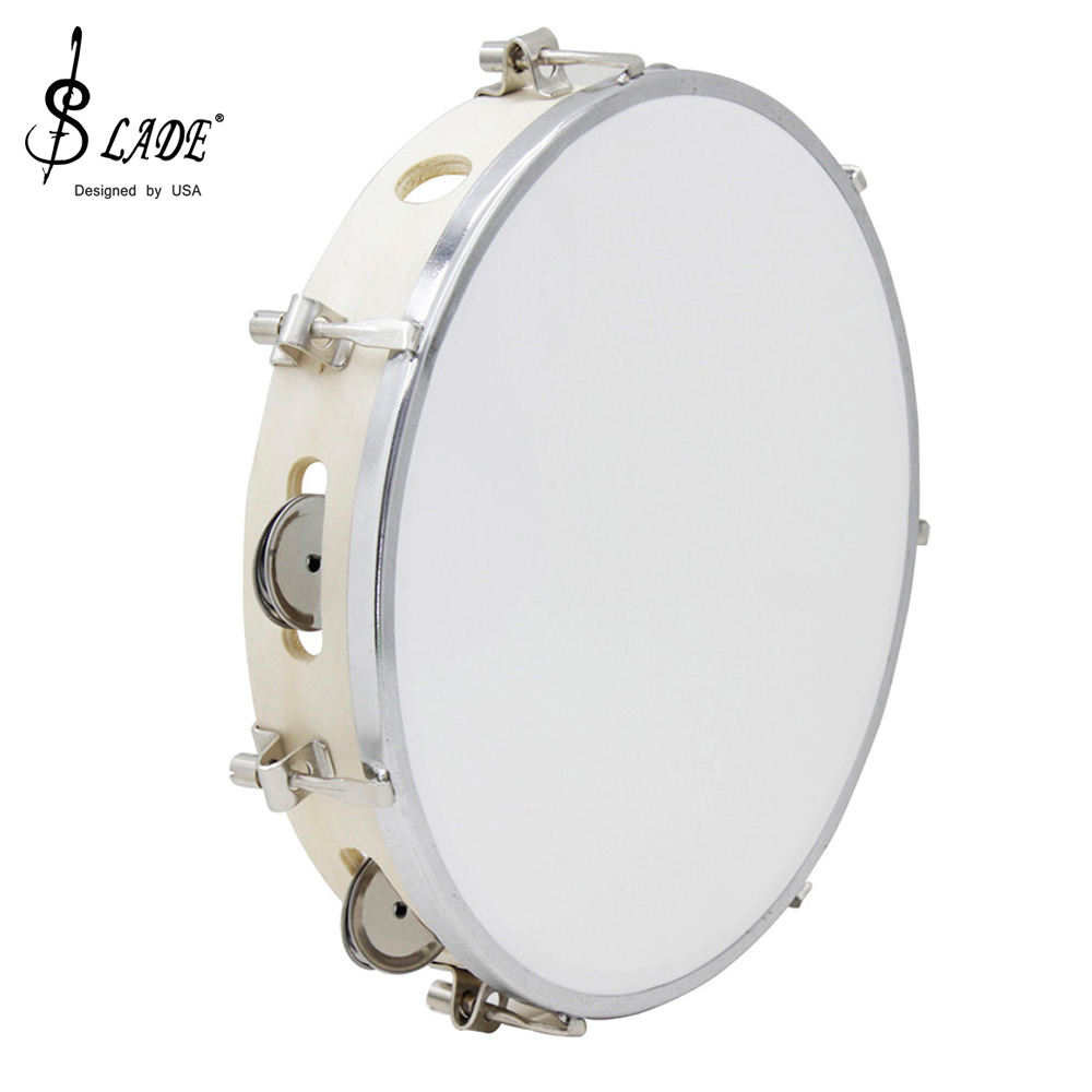 Musical Instrument Tambourine - SLADE 10 Inches Tambourine Adjustable Solid