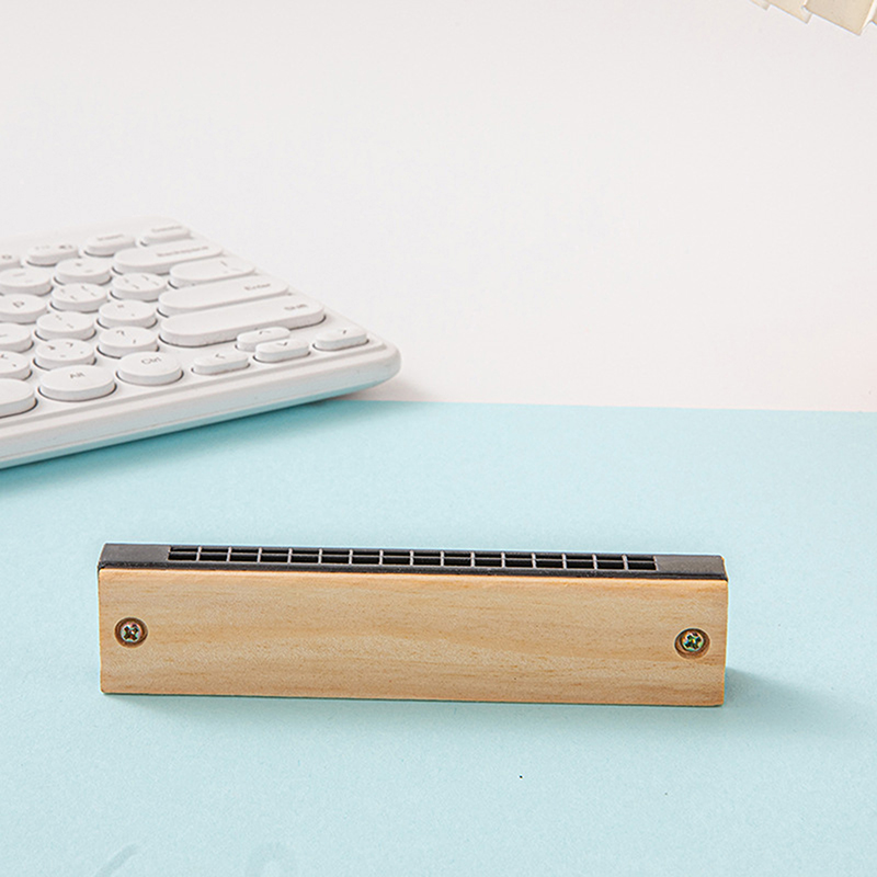 1Pc DIY Wooden Harmonica 16 Ho - Musical Instrument Diy For Kids 评论和价格