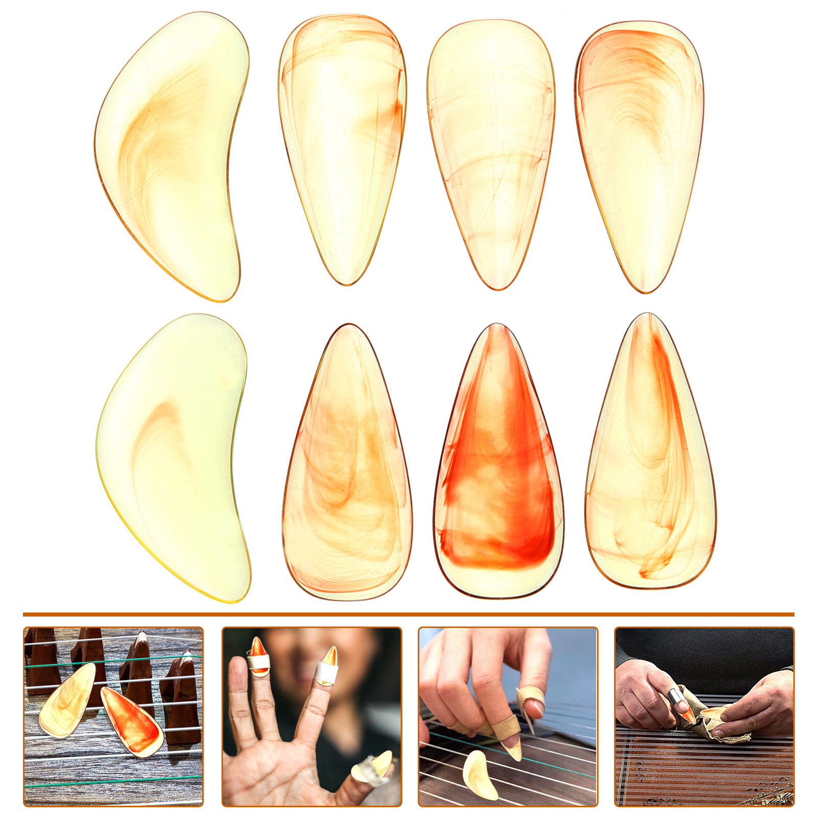 8Pcs Guzheng Finger Picks High - Musical Instrument Guzheng 评论和价格