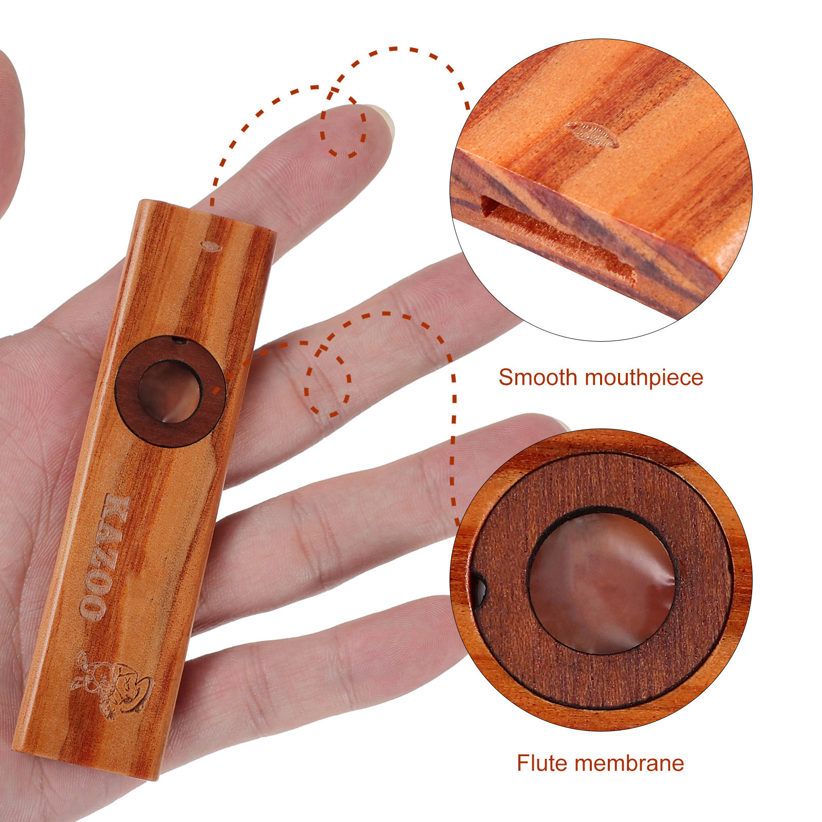 1Set Wooden Kazoo Flute Premiu - Musical Instrument Easy To Learn For Adults 评论和价格