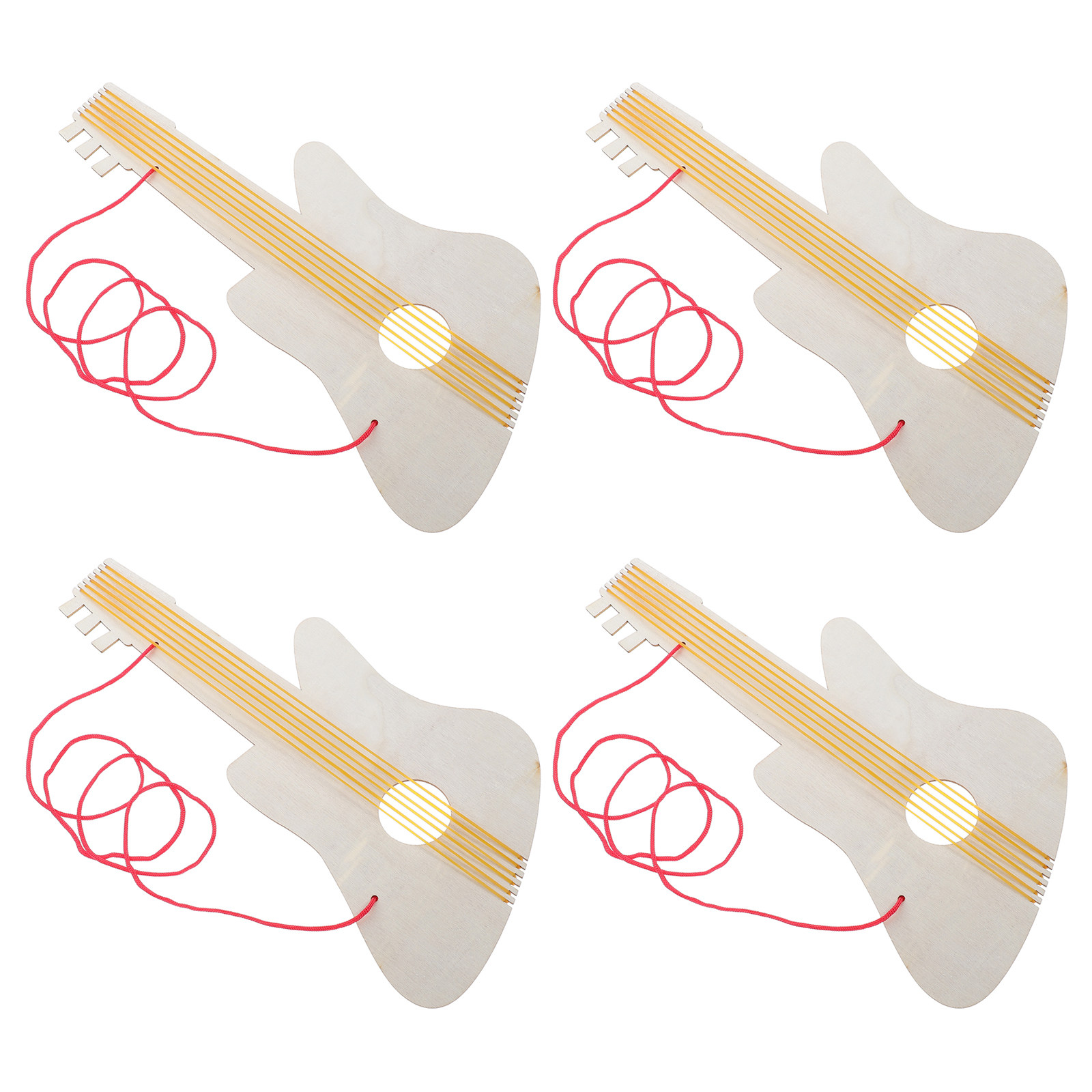 4Sets Wooden Guitar for Kids K - Musical Instrument Diy For Kids 评论和价格