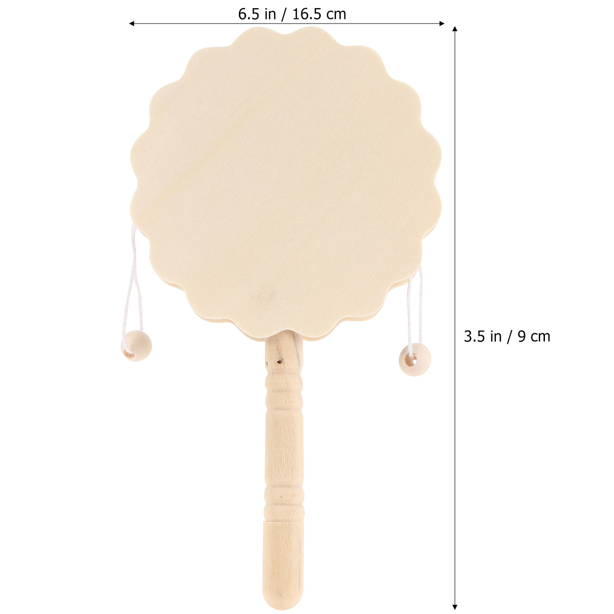 5Pcs A Drum Shaped Rattle Wood - Musical Instrument Diy For Kids 评论和价格
