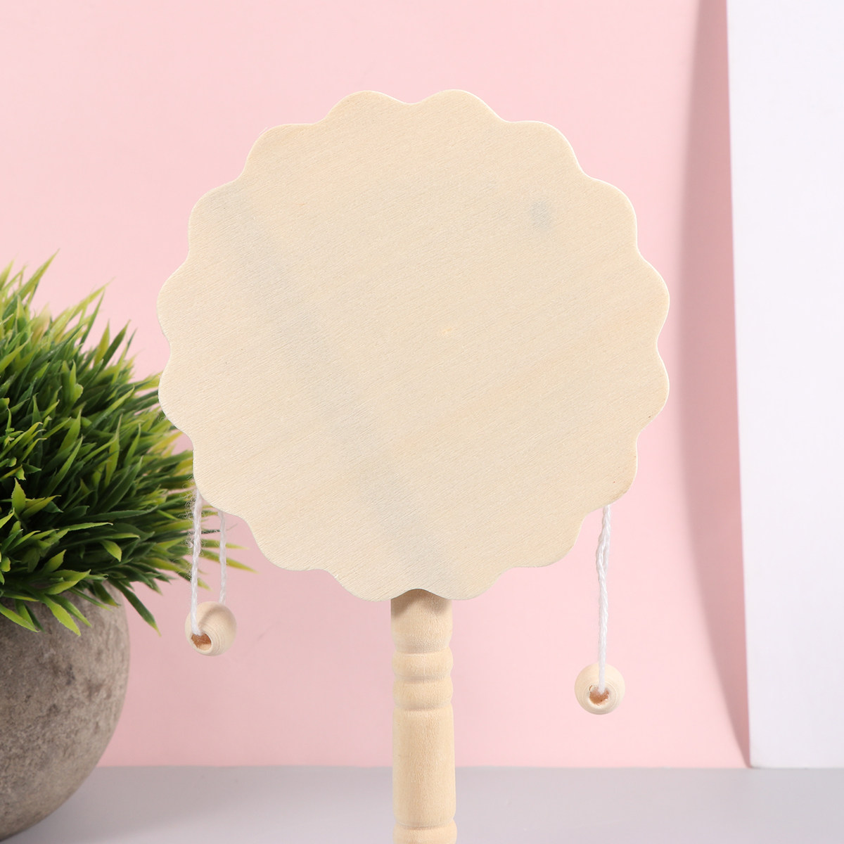 5Pcs A Drum Shaped Rattle Wood - Musical Instrument Diy For Kids 评论和价格