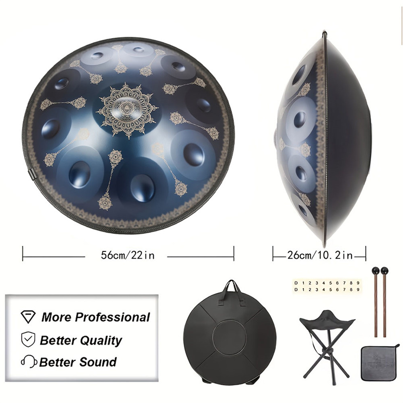 10 Notes Handpan Drum 22 Inch  - Musical Instrument Sounds 评论和价格