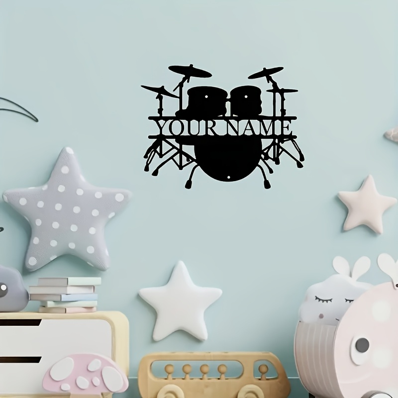 Custom Drum Set Metal Wall Art - Musical Instrument And Names 评论和价格