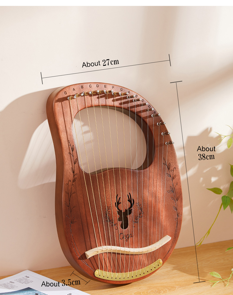 16 Strings Lyre Harp Mahogany  - Musical Instrument Harp 评论和价格
