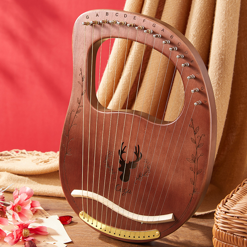 16 Strings Lyre Harp Mahogany  - Musical Instrument Harp 评论和价格