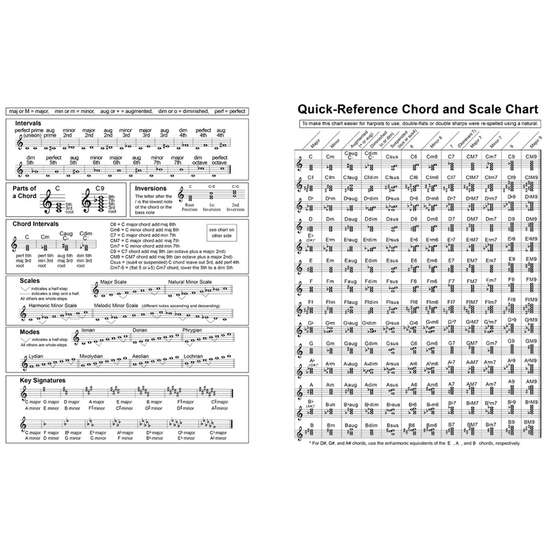 1PC Harp Chord Practice Charts - Musical Instrument Harp 评论和价格