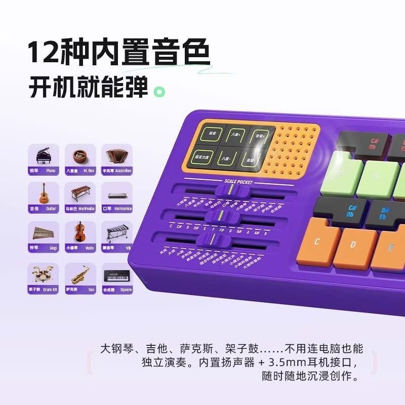 Synido Scale Pocket Music Keyb - Musical Instruments Names 评论和价格